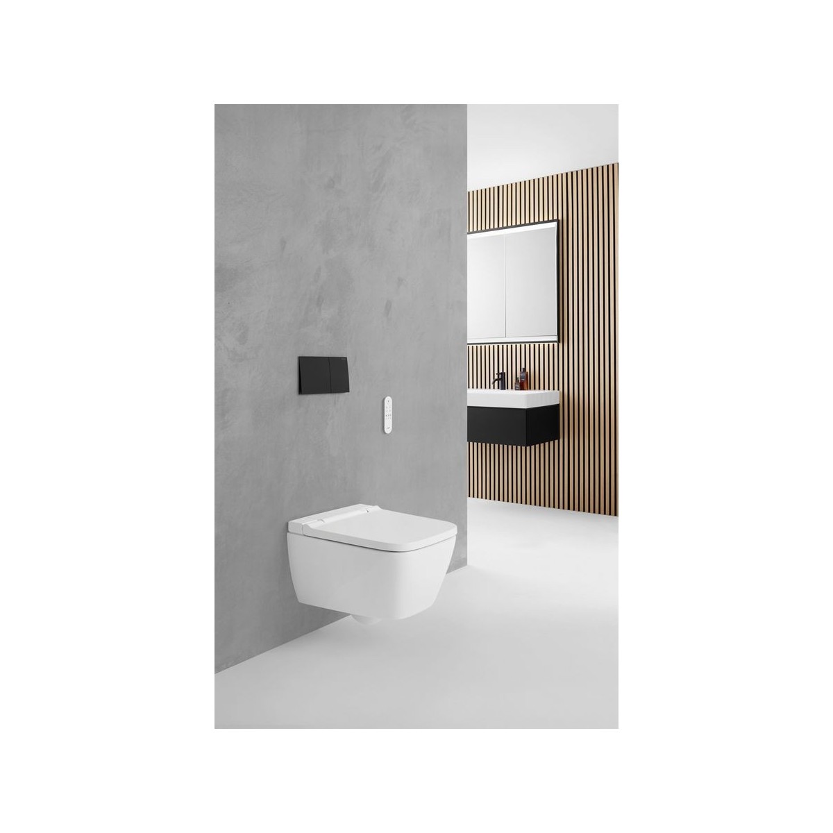 Armoire toilette Geberit ONE 2 portes montage encastré 90x90cm Noir mat - GEBERIT 505.803.00.7 