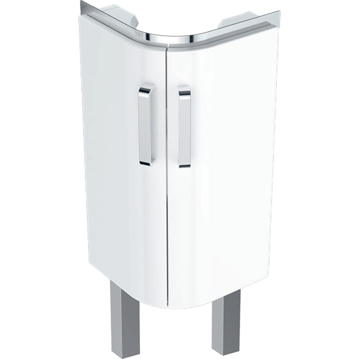 Meub. bas Geberit Renova comp. pour l-mains angle 2 portes 42.5x75.4-76.9x33 Blc - GEBERIT 009916CBLBB 
