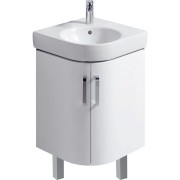 Meub. bas Geberit Renova Comp pour l-mains ang 2 portes 69x75.4-76.9x55 Blanc - GEBERIT 009917CBLBB 