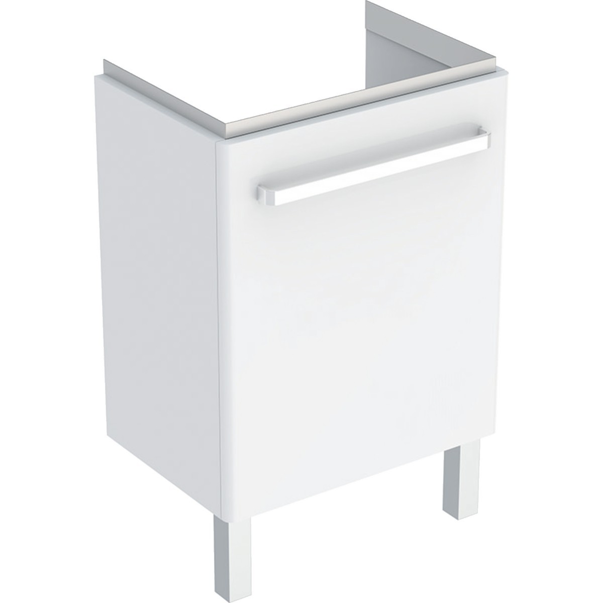 Meuble lavabo Geberit Renova Compact porte+pieds 50x75.4-76.9x25.2cm blc - GEBERIT 009930CBLBB 