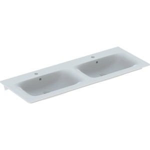 Lavabo double pour meuble Geberit Renova Plan 130x48cm Blc - GEBERIT 122230000 