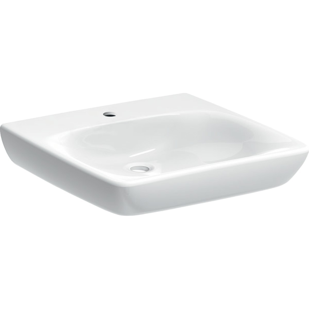 Lavabo Geberit Renova Comfort adapté PMR 55x55cm ss trop-plein Blc - GEBERIT 258557000 