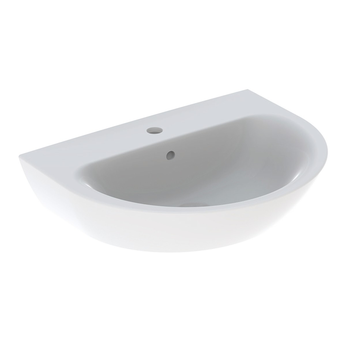 Lavabo Geberit Renova 65x50cm avec trop-plein et trou de robinetterie Blanc - GEBERIT 500.372.01.1 
