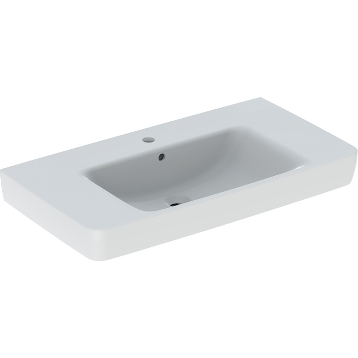 Lavabo Geberit Renova Plan 90 cm avc trop plein et trou de robi avc plage de dép - GEBERIT 501.702.00.1 