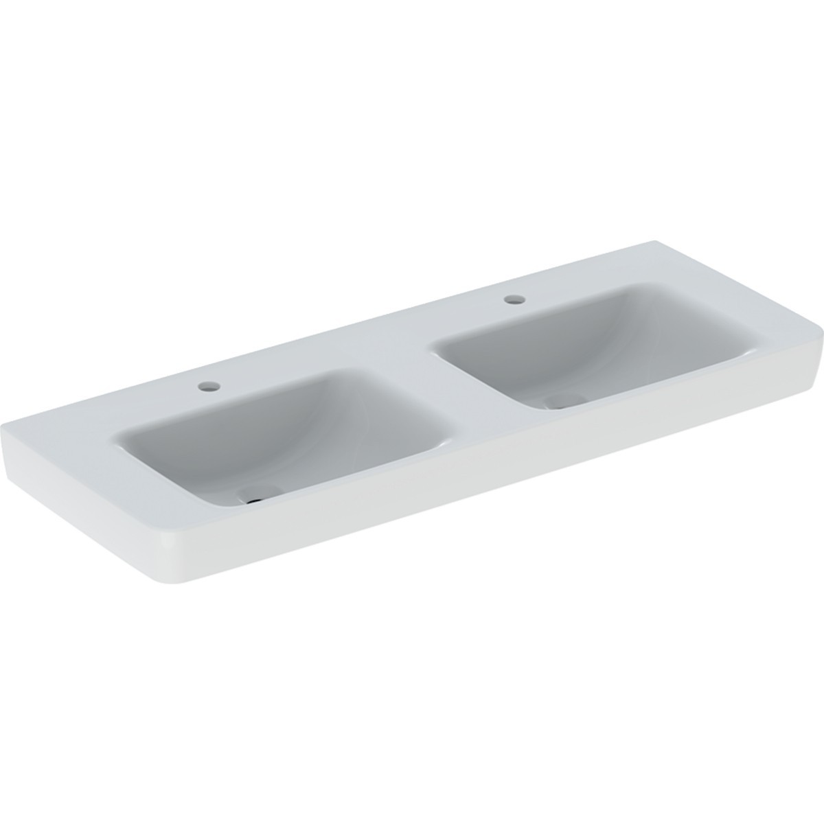 Lavabo double Geberit Renova Plan 130 cm 2 cuves ss trop plein avc trou de robi - GEBERIT 501.711.00.1 