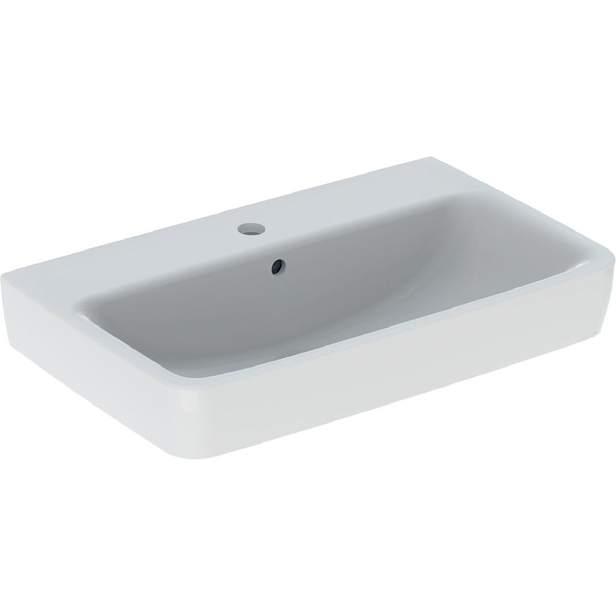 Lavabo Geberit Renova Compact 65 cm avec trop-plein avec trou de robinetterie - GEBERIT 501.714.00.1 
