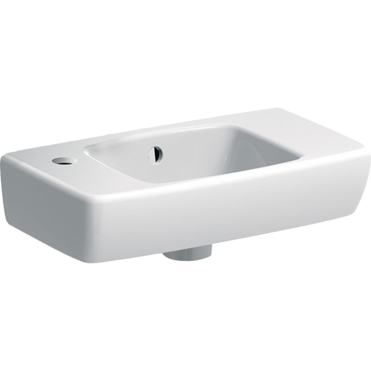 Lave-mains Geberit Renova Compact 45 cm avec trop-plein trou de robi à gauche - GEBERIT 501.731.01.1 