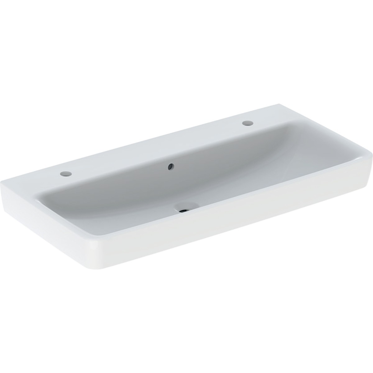 Lavabo Geberit Renova Plan 100 cm avec trop plein et 2 trous de robinetterie - GEBERIT 501.883.00.1 
