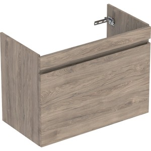 Meuble sous lavabo 90 cm Geberit Renova Plan 1T 1T à l'anglaise Noyer Carya - GEBERIT 501.910.JR.1 