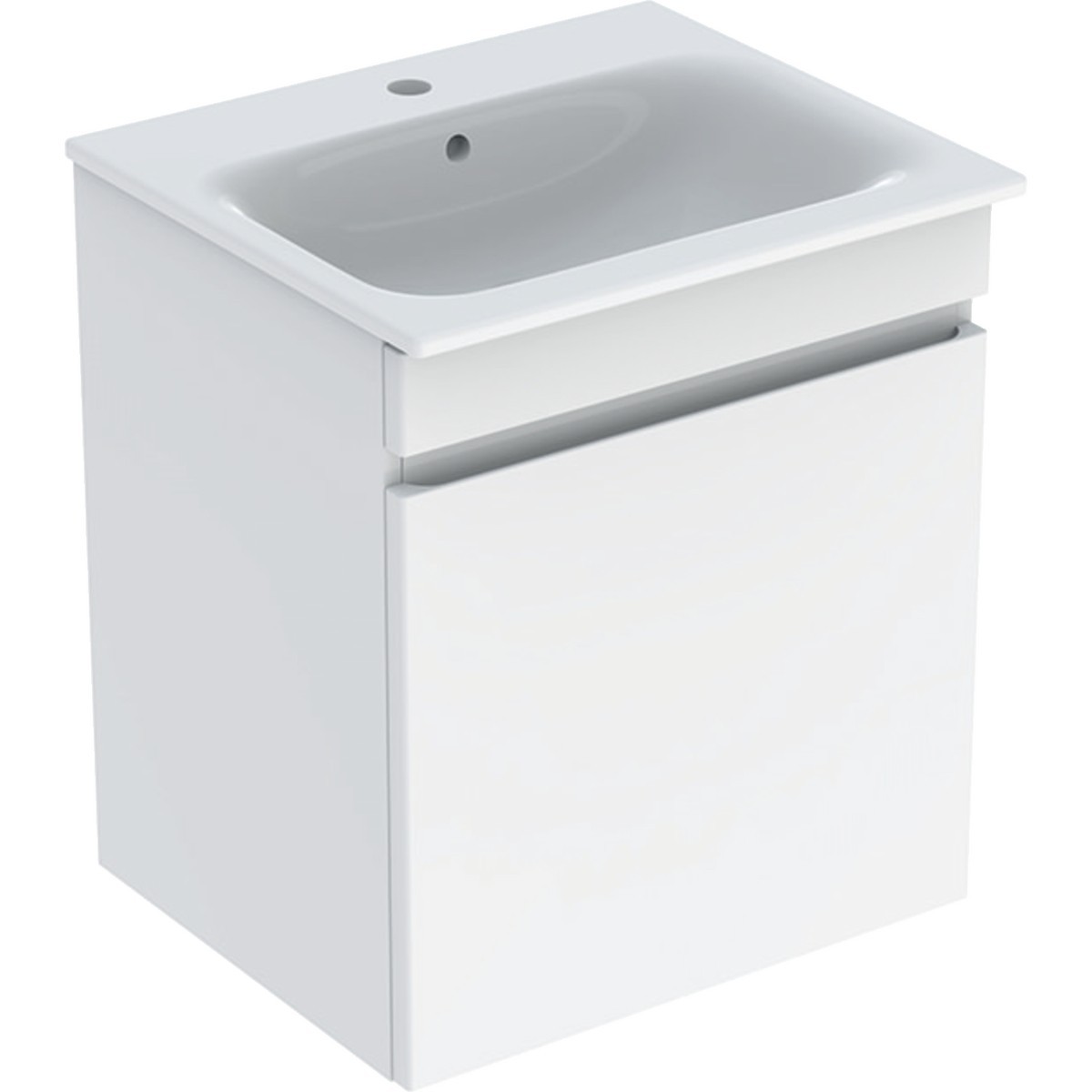 Pack lavabo slim 60 cm avc meuble Geberit Renova Plan 1T 1T à l'angl. Blanc br. - GEBERIT 501.915.01.1 