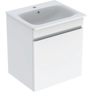 Pack lavabo slim 60 cm avc meuble Geberit Renova Plan 1T 1T à l'angl. Blanc br. - GEBERIT 501.915.01.1 