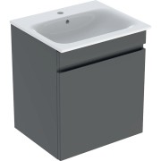 Pack lavabo slim 60 cm avc meuble Geberit Renova Plan 1T 1T à l'angl. Gris vel. - GEBERIT 501.915.JK.1 