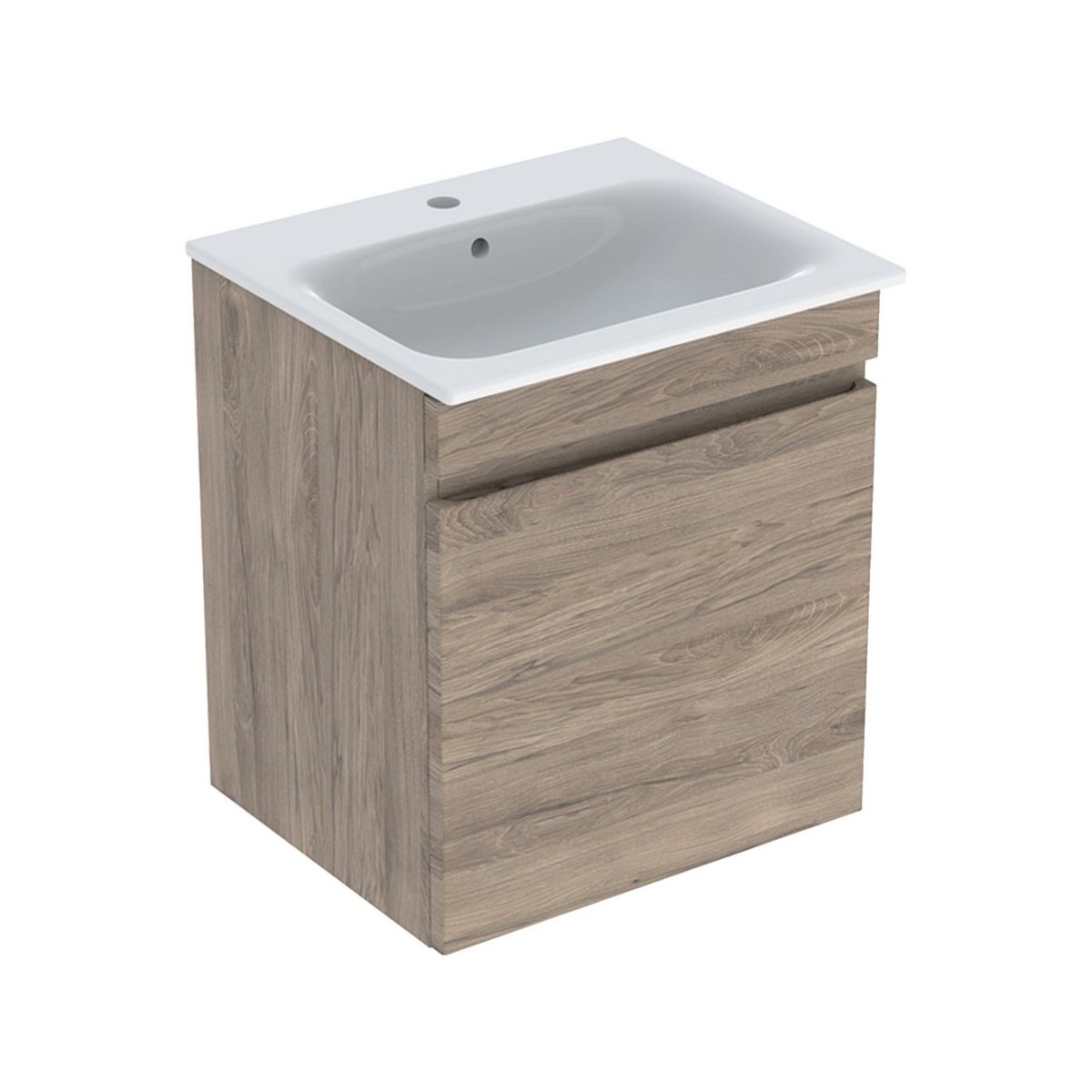 Pack lavabo slim 60 cm avc mbl Geberit Renova Plan 1T 1T à l'angl. Noyer carya - GEBERIT 501.915.JR.1 