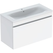 Pack lavabo slim 100 cm + meuble Geberit Renova Plan 1T 1T à l'angl. Blanc br. - GEBERIT 501.917.01.1 