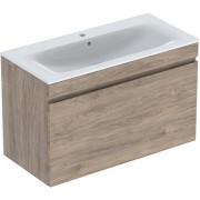 Pack lavabo slim 100 cm + mbl Geberit Renova Plan 1T 1T à l'angl. Noyer carya - GEBERIT 501.917.JR.1 