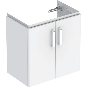 Meuble sous lavabo 65 cm Geberit Renova Compact 2 portes Blanc brillant - GEBERIT 501.926.01.1 