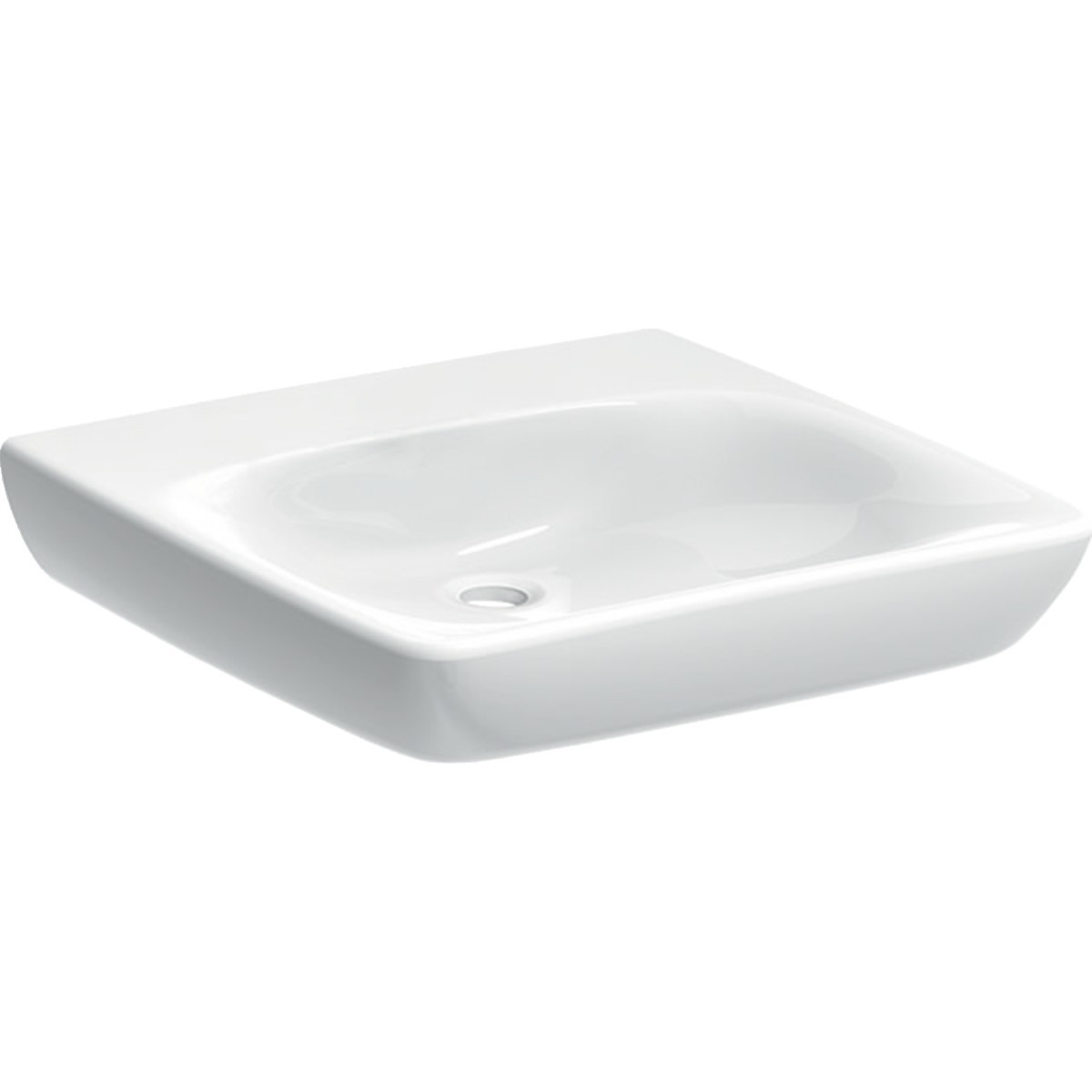 Lavabo Renova Comfort 60x55cm sans trou robinetterie sans trop plein Blanc - GEBERIT 501.990.00.1 