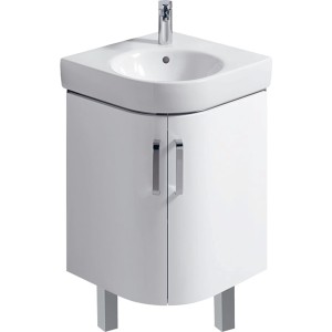 Meub. bas Geberit Renova Comp pour l-mains ang 2 portes 69x75.4-76.9x55 Blanc - GEBERIT 009917CBLBB 