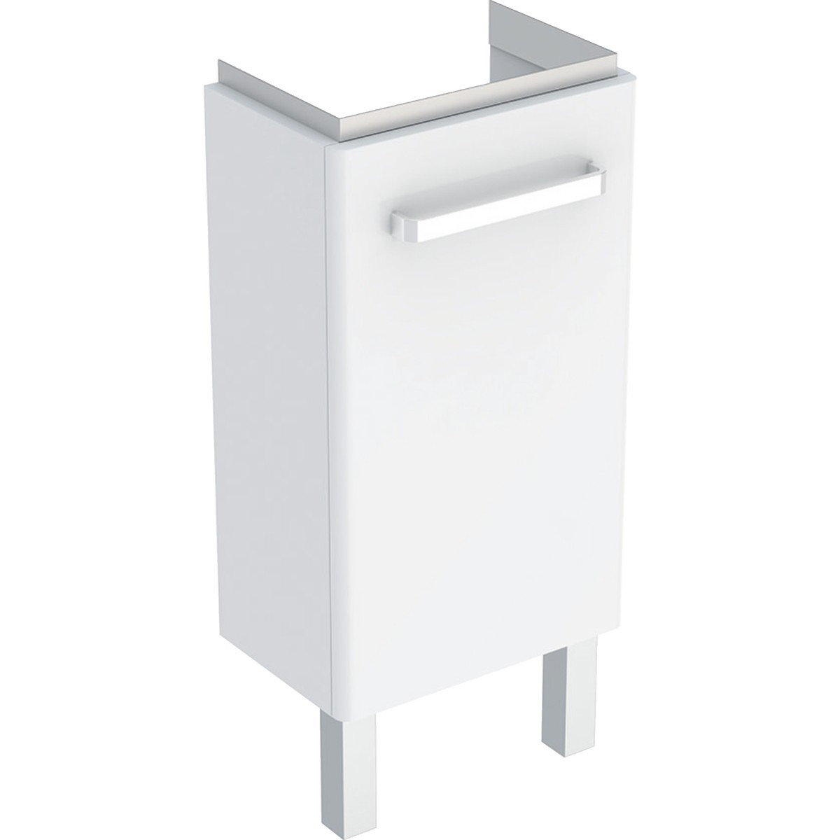 Meuble l.-mains Geberit Renova Compact porte+pieds 34.8x75.4-76.9x25.2cm blc - GEBERIT 009926CBLBB 