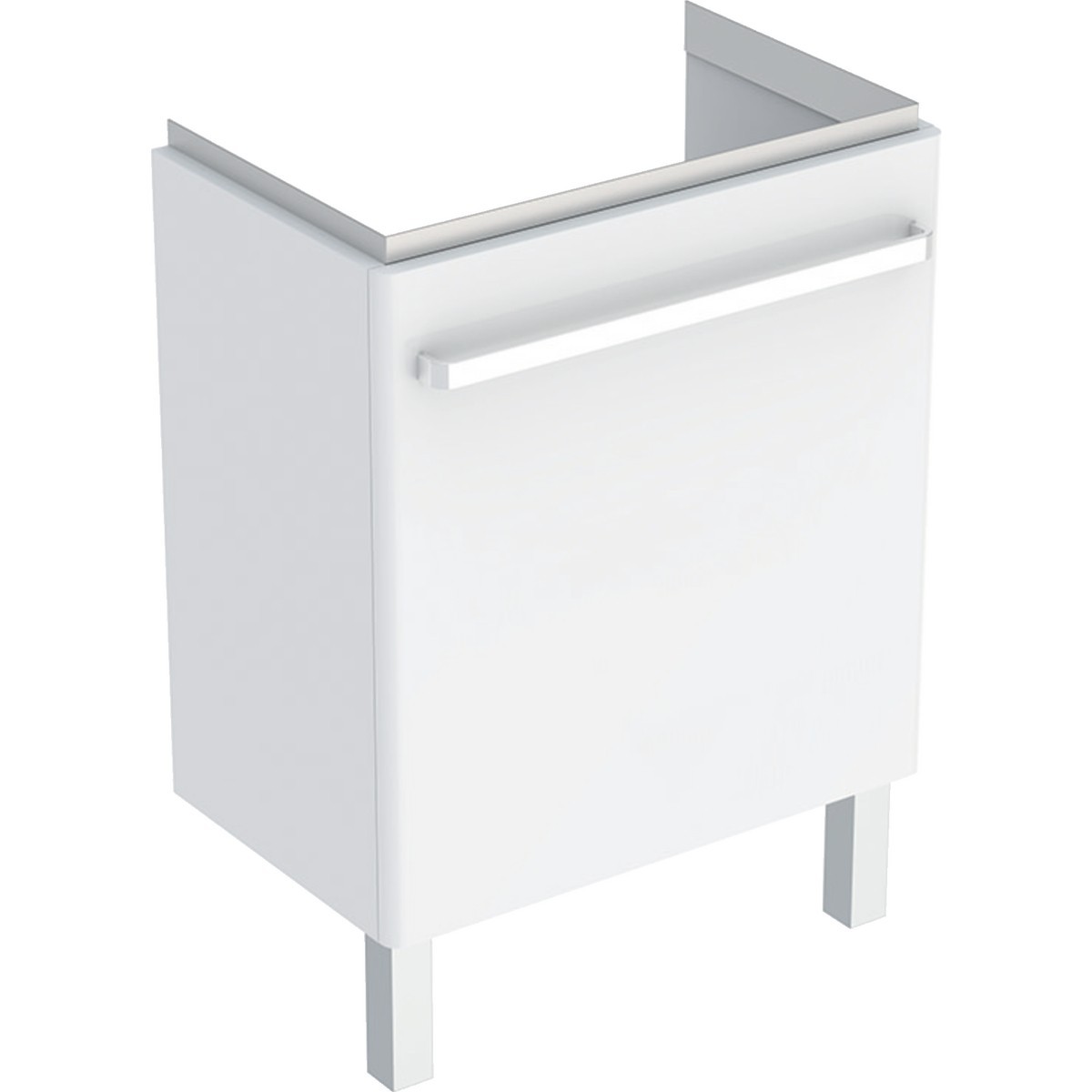 Meuble lavabo Geberit Renova Compact porte+pieds 55x75.4-76.9x25.2cm blc - GEBERIT 009931CBLBB 
