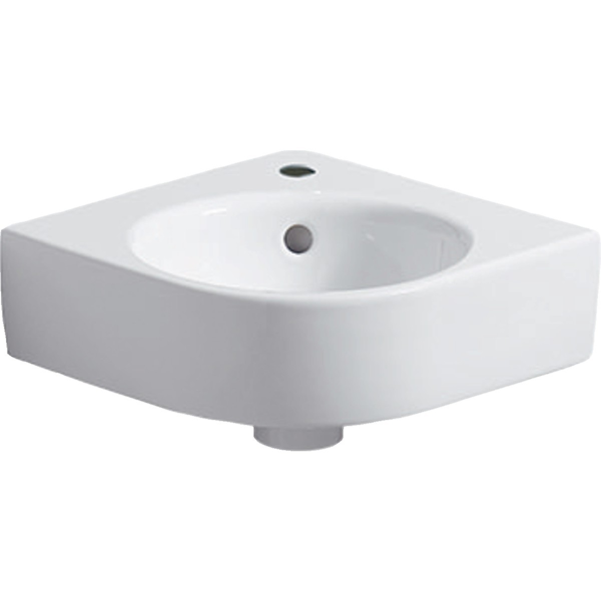 Lave-mains d'angle Geberit Renova Compact 45x39.5cm Trou rob. centre Blc - GEBERIT 276132000 