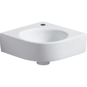 Lave-mains angle Geberit Renova Compact 45x39.5cm ss trop-plein Blc - GEBERIT 500.902.00.1 