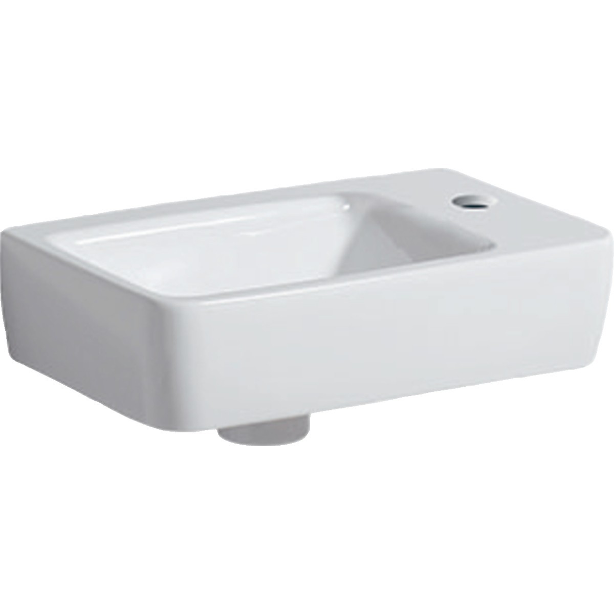 Lave-mains Geberit Renova Compact 40cm ss trop-plein trou de robi droite blc - GEBERIT 500.903.00.1 