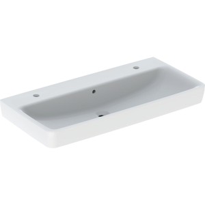 Lavabo Geberit Renova Plan 100 cm avec trop plein et 2 trous de robinetterie - GEBERIT 501.883.00.1 