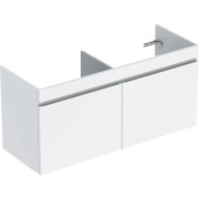 Meuble sous lavabo 2 cuves 130 cm Geberit Renova Plan 1T 1T à l'angl Blanc br - GEBERIT 501.912.01.1 