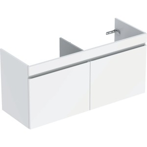 Meuble sous lavabo 2 cuves 130 cm Geberit Renova Plan 1T 1T à l'angl Blanc br - GEBERIT 501.912.01.1 