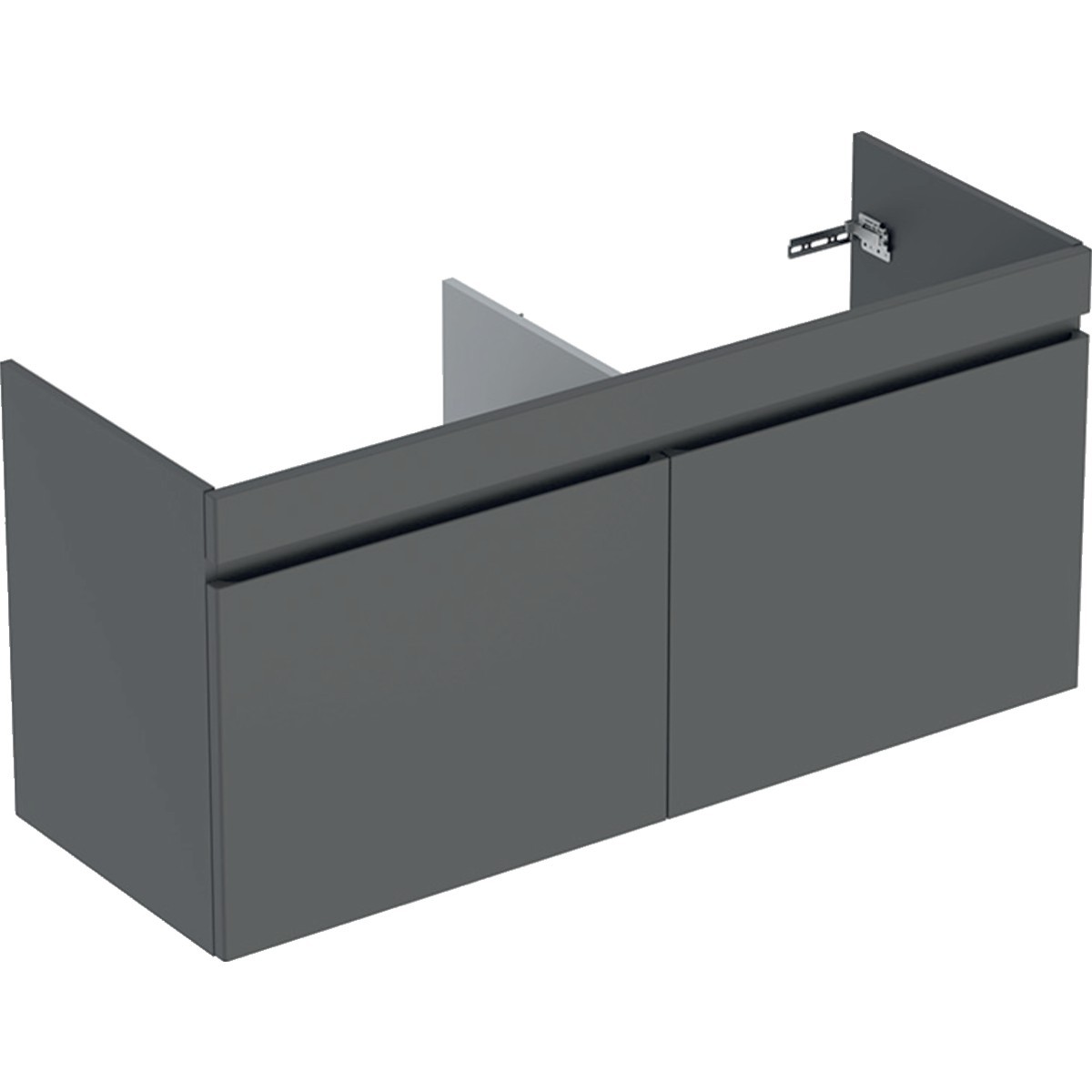 Meuble sous lavabo 2 cuves 130 cm Geberit Renova Plan 1T 1T à l'angl Gris vel - GEBERIT 501.912.JK.1 