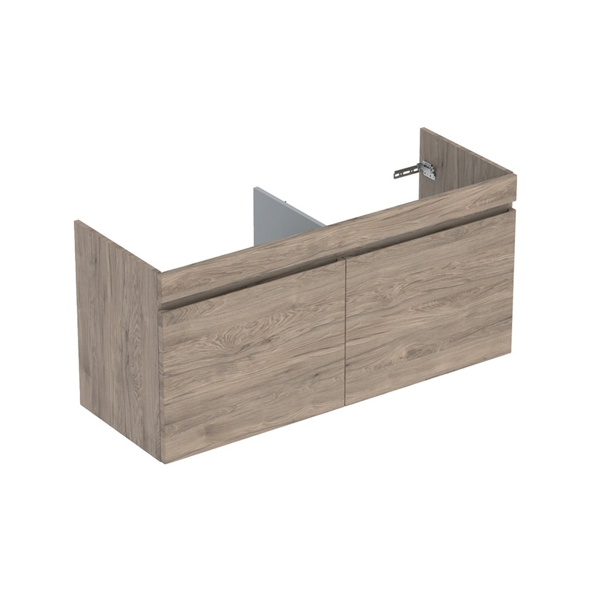 Meuble sous lavabo 2 cuves 130 cm Geberit Renova Plan 1T 1T à l'angl Noyer Carya - GEBERIT 501.912.JR.1 