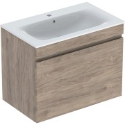 Pack lavabo slim 80 cm avc mbl Geberit Renova Plan 1T 1T à l'angl. Noyer carya - GEBERIT 501.916.JR.1 