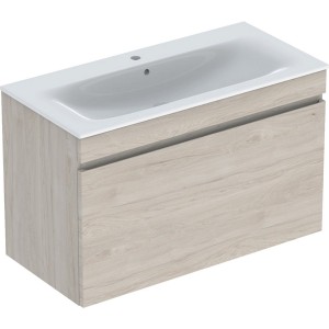Pack lav slim 100 cm + mbl Geberit Renova Plan 1T 1T à l'angl. Noyer carya cl. - GEBERIT 501.917.00.1 