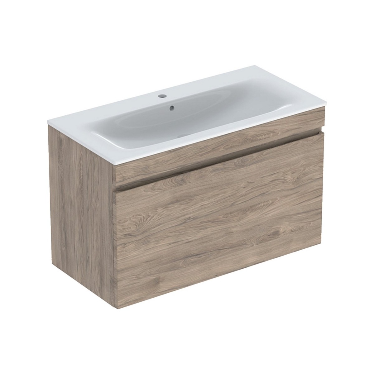 Pack lavabo slim 100 cm + mbl Geberit Renova Plan 1T 1T à l'angl. Noyer carya - GEBERIT 501.917.JR.1 