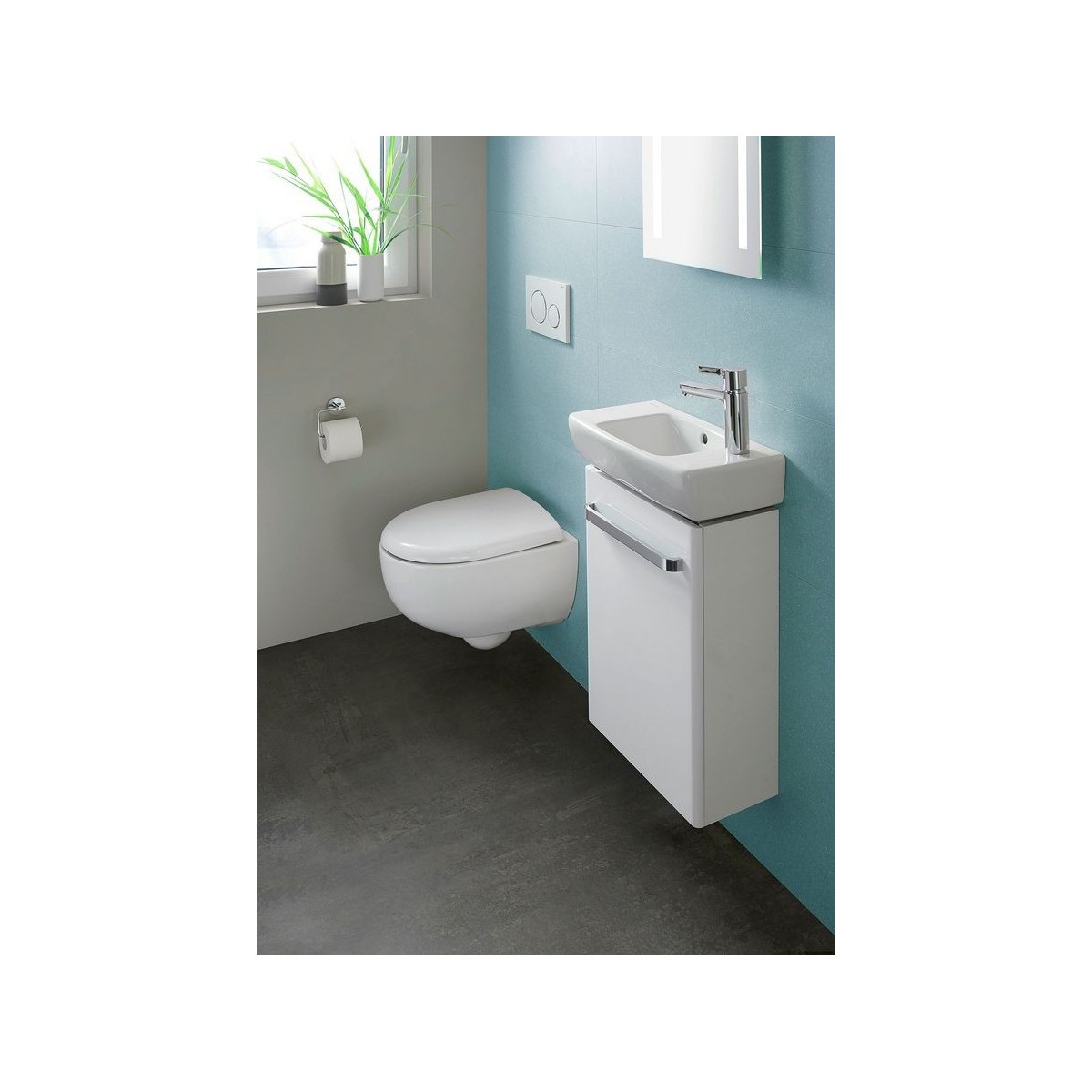 Lave-mains Geberit Renova Plan compact 40x25cm Trou rob. droite Blc - GEBERIT 272140000 