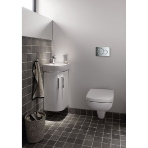 Lave-mains d'angle Geberit Renova Compact 45x39.5cm Trou rob. centre Blc - GEBERIT 276132000 