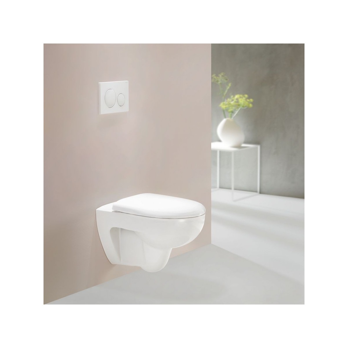 Pack WC susp Geberit Renova 54cm Rimfree abat ral et déclips blc - GEBERIT 500.801.00.1 