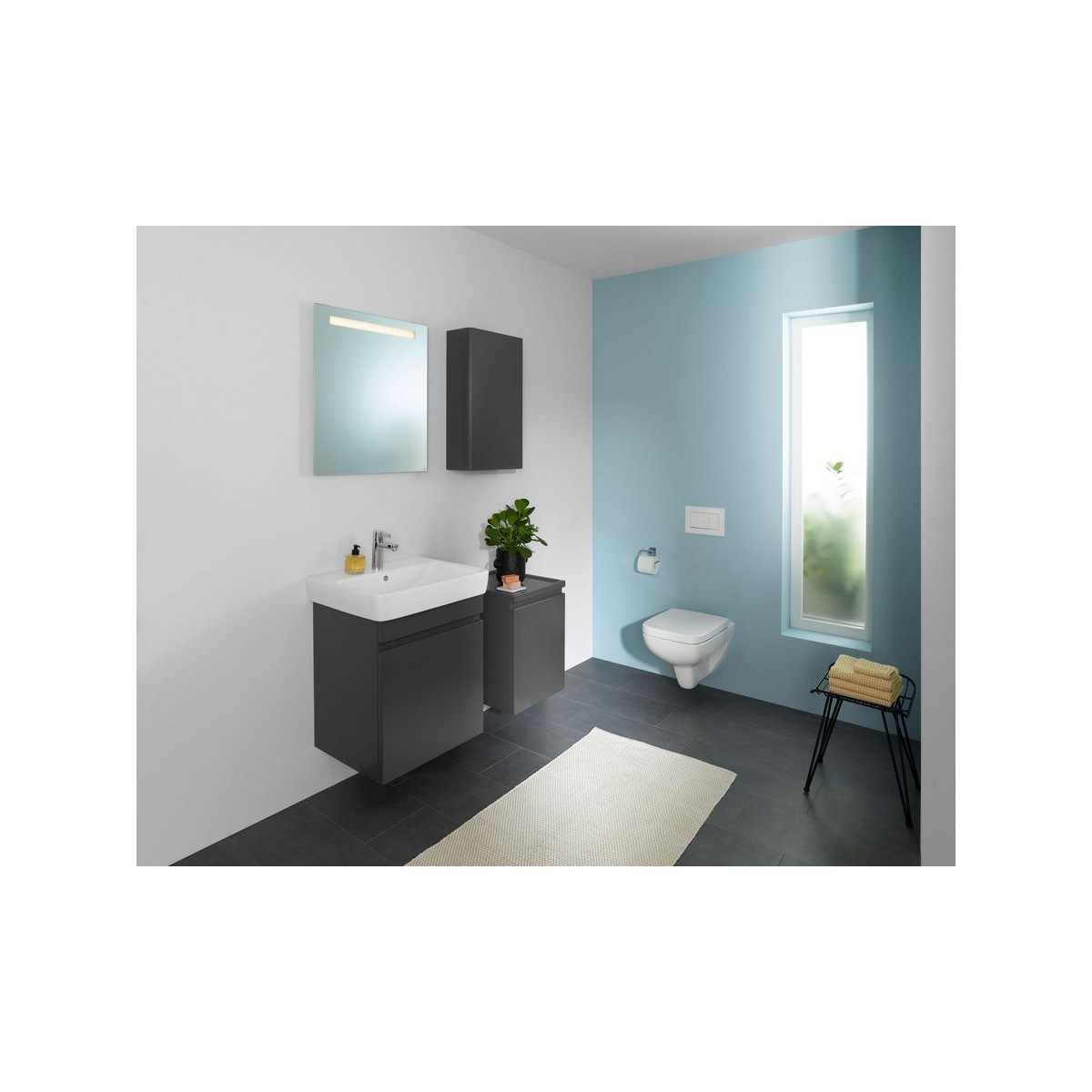 Lavabo Geberit Renova Plan 60 cm avec trop plein et trou de robinetterie - GEBERIT 501.636.00.1 