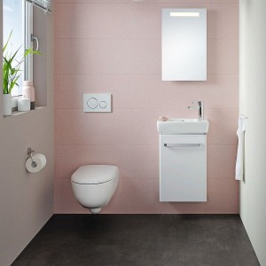 Lave-mains Geberit Renova Compact 45 cm avec trop-plein trou de robi à droite - GEBERIT 501.730.01.1 