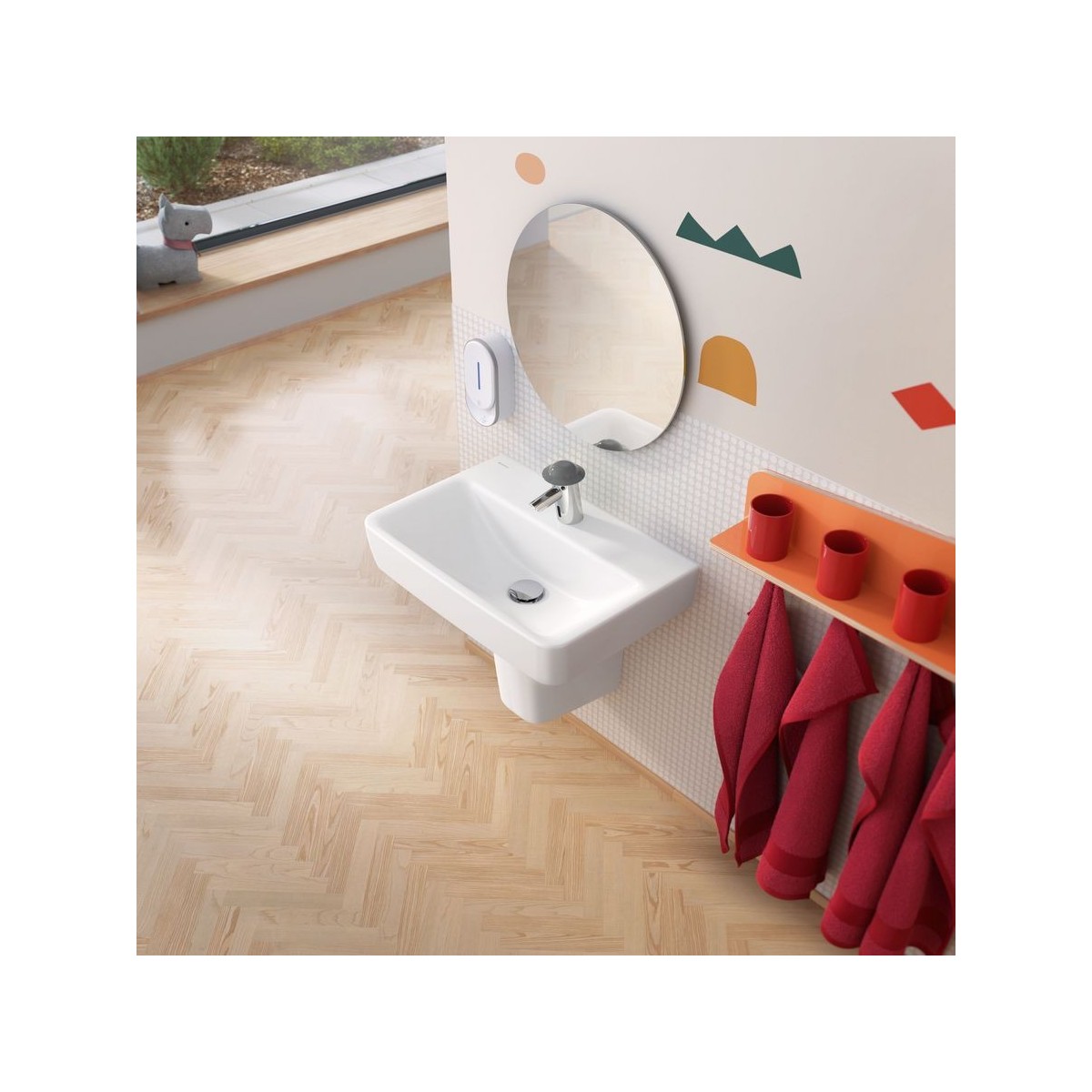 Lavabo Geberit Renova Compact 55 cm sans trop-plein avec trou de robinetterie - GEBERIT 502.998.00.1 