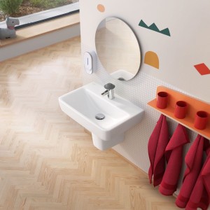 Lavabo Geberit Renova Compact 55 cm sans trop-plein avec trou de robinetterie - GEBERIT 502.998.00.1 