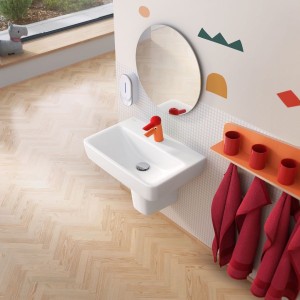 Lavabo Geberit Renova Compact 55 cm sans trop-plein avec trou de robinetterie - GEBERIT 502.998.00.1 