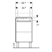Meuble l.-mains Geberit Renova Compact porte+pieds 34.8x75.4-76.9x25.2cm blc - GEBERIT 009926CBLBB 