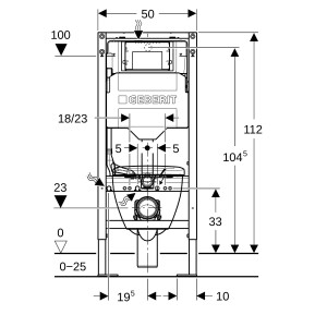 Bâti-pack® WC Geberit Duofix 112 cm Sig12 Sig20R WC Renova Caréné TurboFlush - GEBERIT 118.239.KJ.1 
