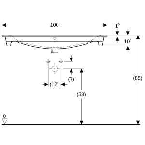 Lavabo pour meuble Geberit Renova Plan 100x48cm Blc - GEBERIT 122200000 