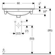 Lavabo pour meuble Geberit Renova Plan 60x48cm Blc - GEBERIT 122260000 