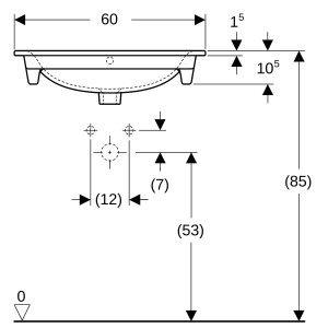 Lavabo pour meuble Geberit Renova Plan 60x48cm Blc - GEBERIT 122260000 