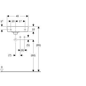 Lave-mains Geberit Renova Compact 40x25cm Trou rob. droite Blc - GEBERIT 276140000 