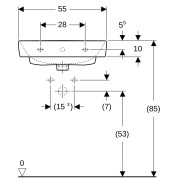 Lavabo Geberit Renova Plan 55 cm avec trop plein et trou de robinetterie - GEBERIT 501.632.00.1 